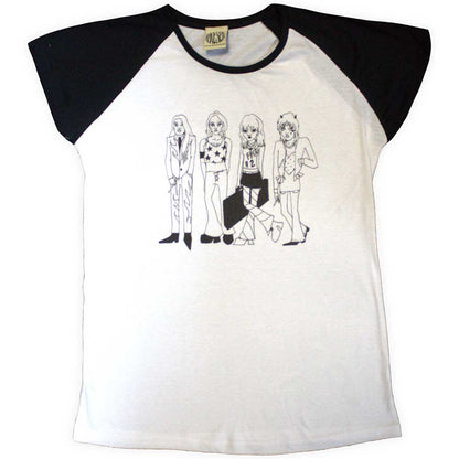 White-Black - Front - Maneskin Unisex Adult Doodles Raglan T-Shirt