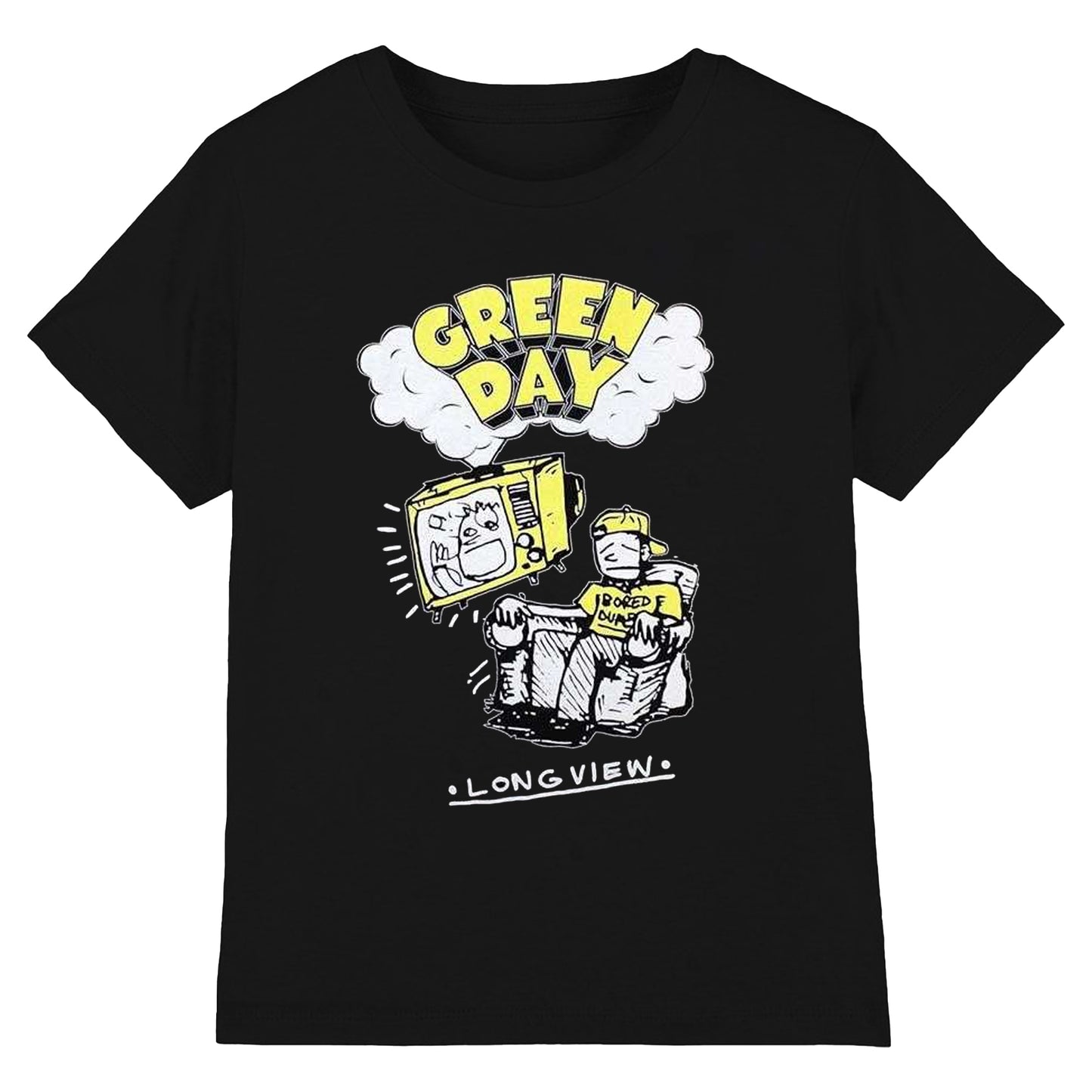 Black - Front - Green Day Unisex Adult Longview Doodle T-Shirt