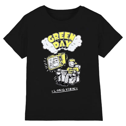 Black - Front - Green Day Unisex Adult Longview Doodle T-Shirt