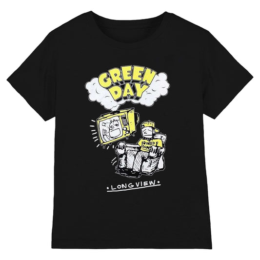 Black - Front - Green Day Unisex Adult Longview Doodle T-Shirt