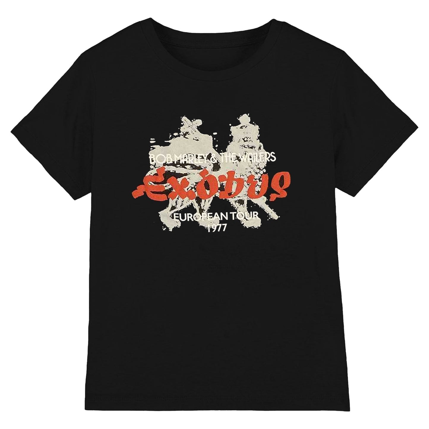 Black - Front - Bob Marley Unisex Adult Exodus European Tour 1977 Hi-Build T-Shirt