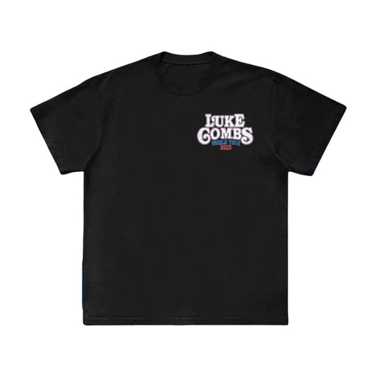 Black - Front - Luke Combs Unisex Adult Tour ´23 Skull Back Print T-Shirt