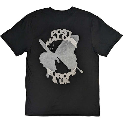 Black - Back - Post Malone Unisex Adult 2023 Tour Butterfly Logo T-Shirt