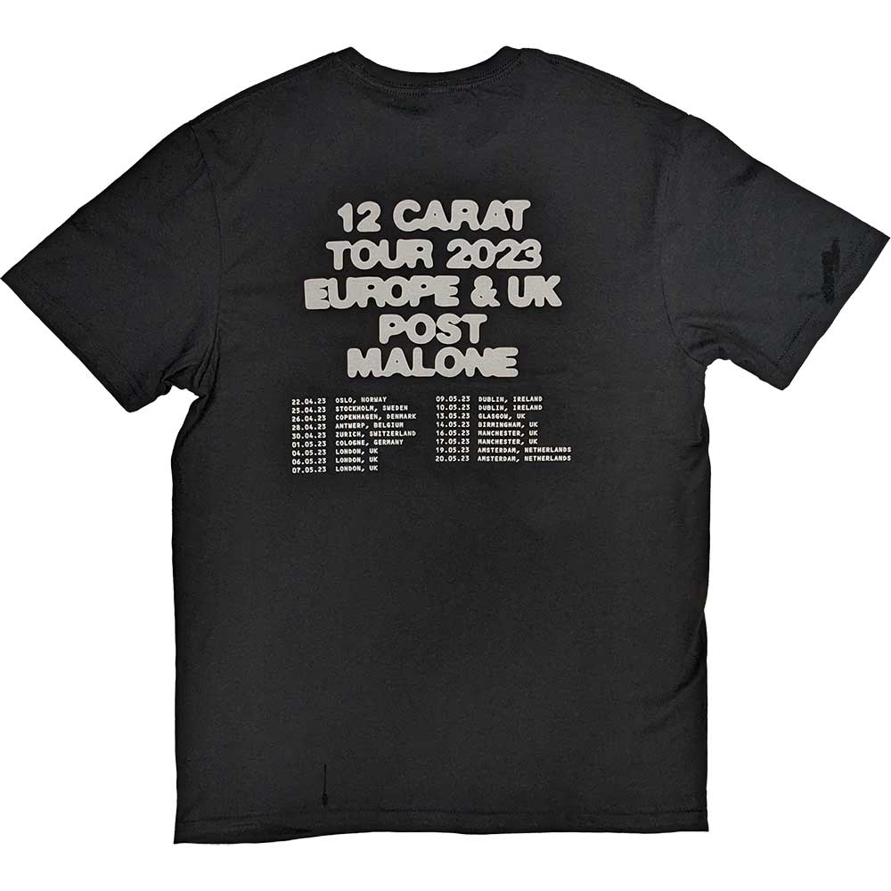 Black - Back - Post Malone Unisex Adult Fangs 2023 Tour Dates T-Shirt