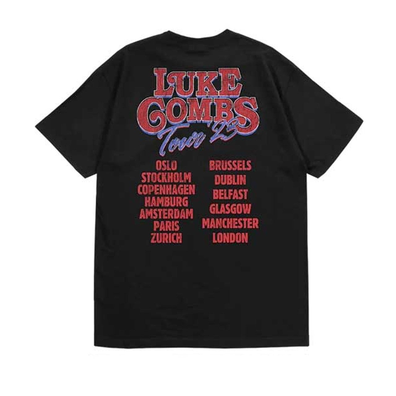 Black - Back - Luke Combs Unisex Adult Tour 23 Smashing Beer T-Shirt