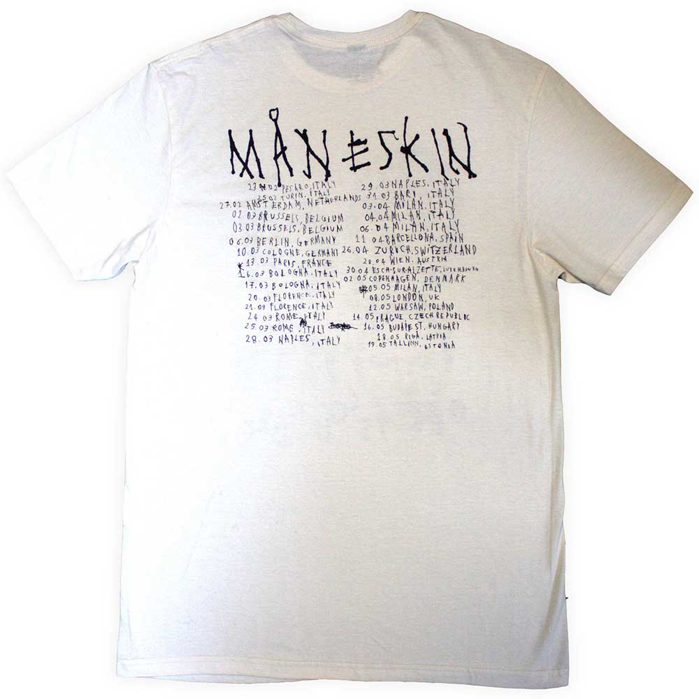 Natural - Back - Maneskin Unisex Adult Loud Kids European Tour 23 T-Shirt