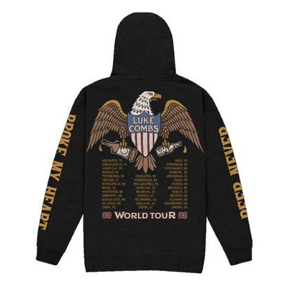 Black - Back - Luke Combs Unisex Adult Tour ´23 Eagle Back Print Hoodie