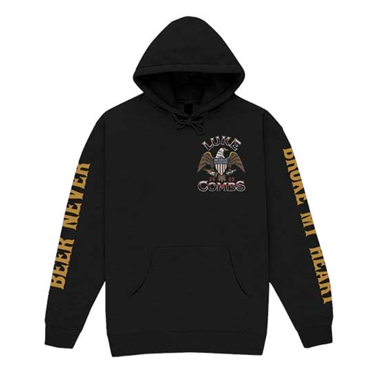 Black - Front - Luke Combs Unisex Adult Tour ´23 Eagle Back Print Hoodie