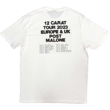 White - Back - Post Malone Unisex Adult Resurface 2023 Tour Dates T-Shirt