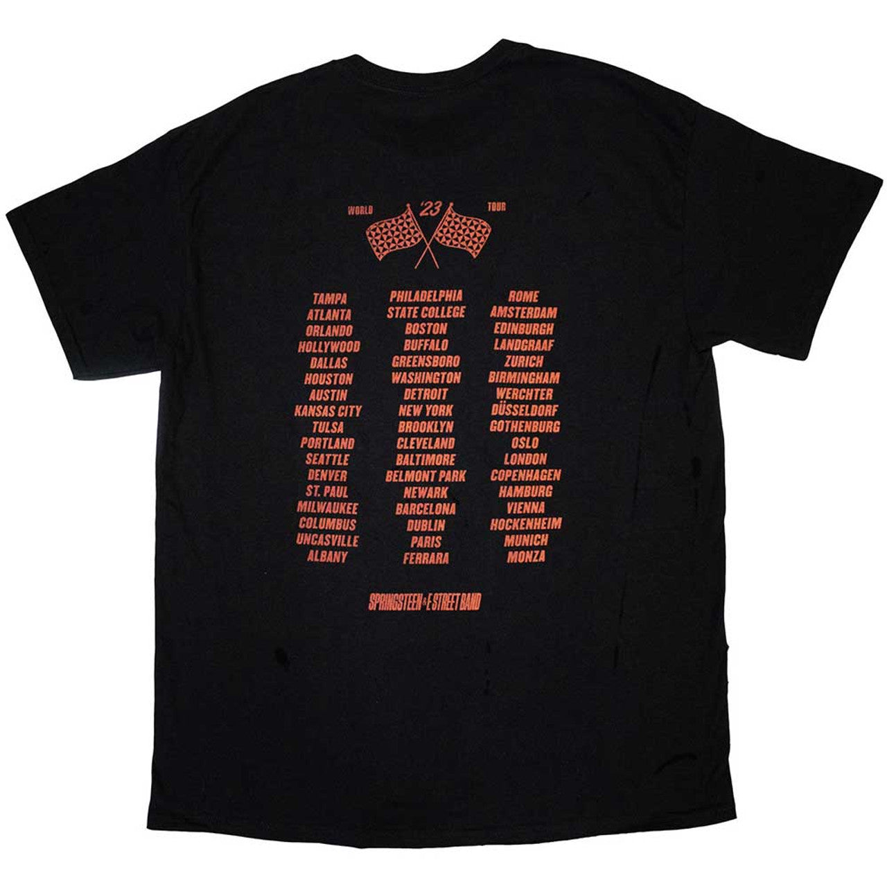 Black - Back - Bruce Springsteen & The E Street Band Unisex Adult Tour 23 Band Photo T-Shirt