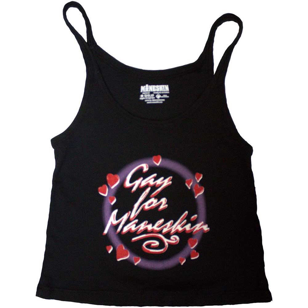 Black - Front - Maneskin Unisex Adult Gay For Maneskin Tank Top