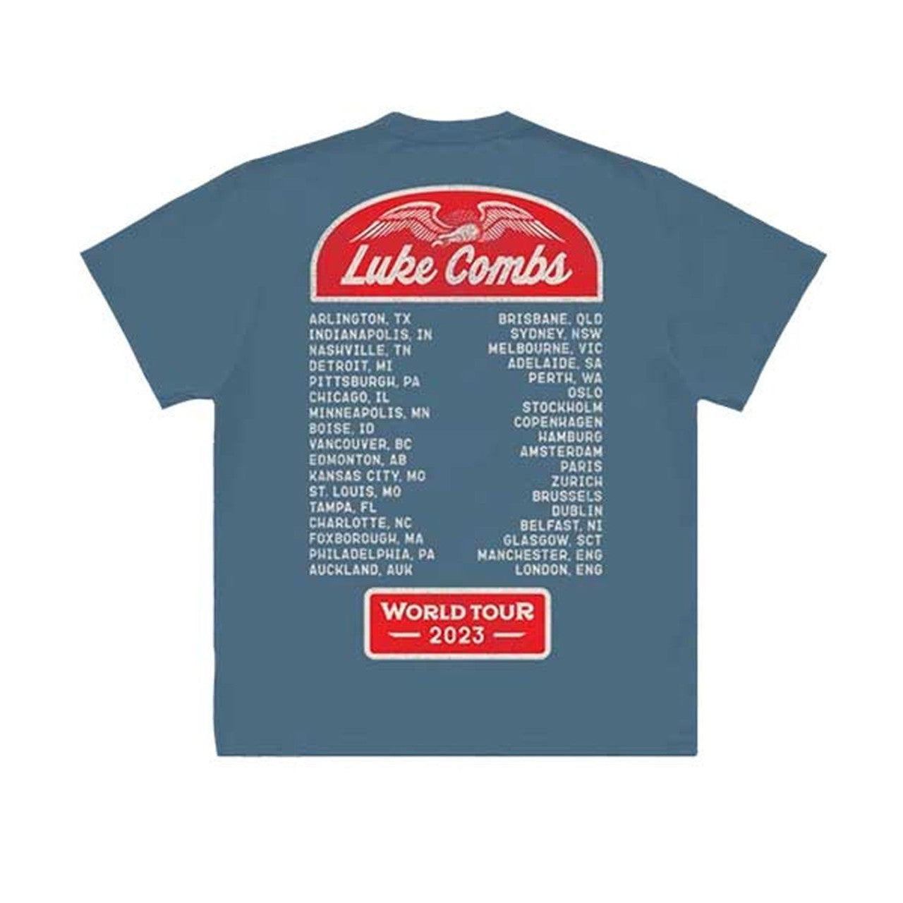 Purple - Back - Luke Combs Unisex Adult Tour ´23 Wings Back Print T-Shirt