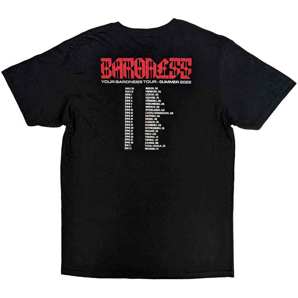 Black - Back - Baroness Unisex Adult Lightwing Back Print T-Shirt