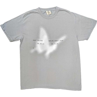 Grey - Front - Post Malone Unisex Adult Twelve Carat Butterfly T-Shirt
