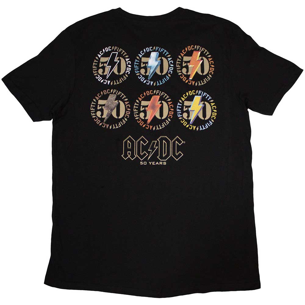 Black - Back - AC-DC Unisex Adult Emblems T-Shirt