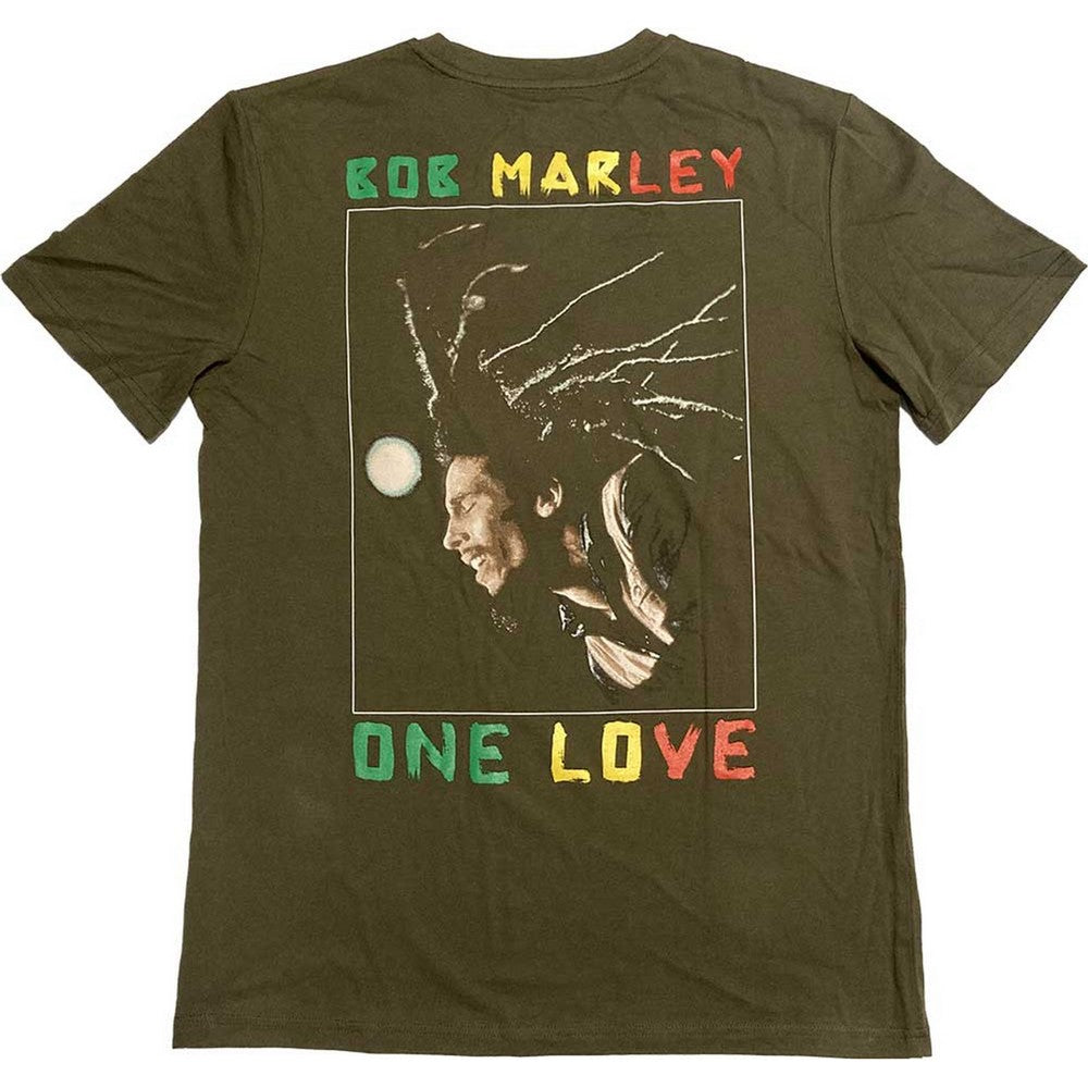 Green - Back - Bob Marley Unisex Adult One Love Dreads T-Shirt