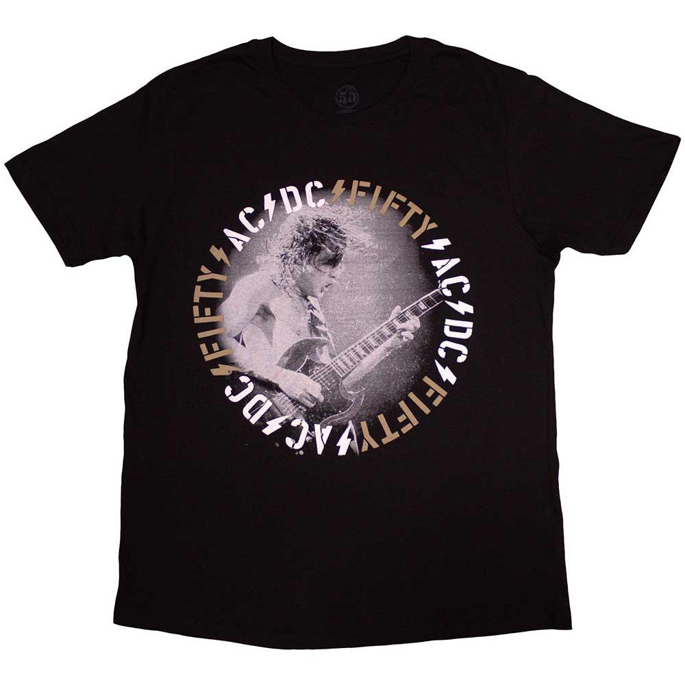 Black - Front - AC-DC Unisex Adult Angus Live T-Shirt