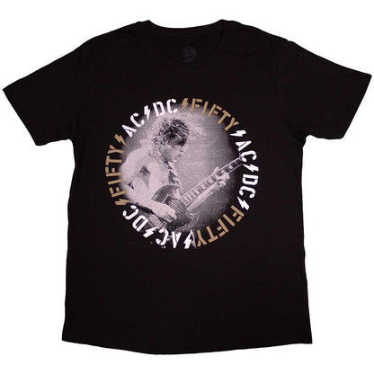 Black - Front - AC-DC Unisex Adult Angus Live T-Shirt