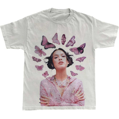 White - Front - Olivia Rodrigo Unisex Adult Butterfly Halo T-Shirt