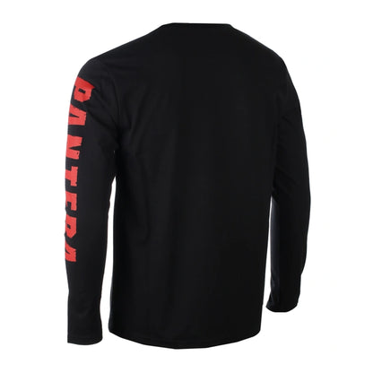 Black - Back - Pantera Unisex Adult Frayed Sleeve Print Logo Long-Sleeved T-Shirt