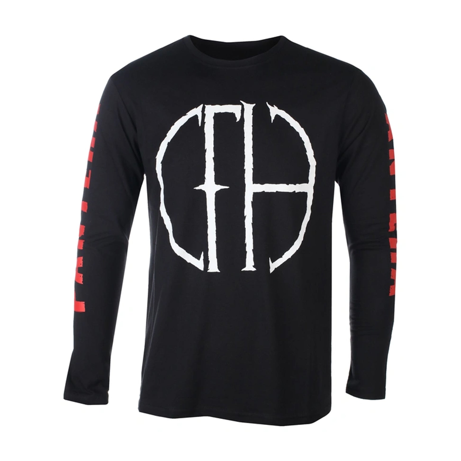 Black - Front - Pantera Unisex Adult Frayed Sleeve Print Logo Long-Sleeved T-Shirt