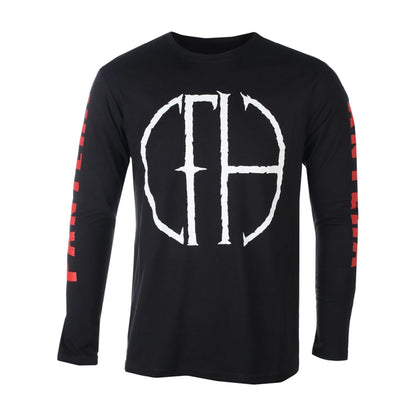 Black - Front - Pantera Unisex Adult Frayed Sleeve Print Logo Long-Sleeved T-Shirt