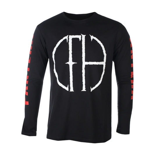 Black - Front - Pantera Unisex Adult Frayed Sleeve Print Logo Long-Sleeved T-Shirt