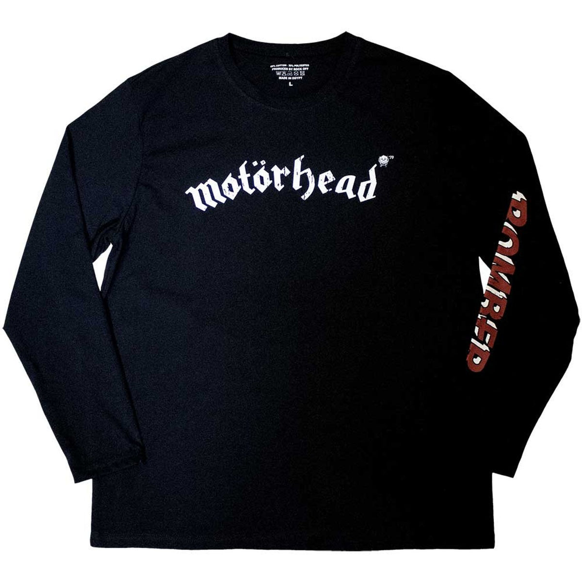 Black - Front - Motorhead Unisex Adult Bomber Back & Sleeve Print Long-Sleeved T-Shirt
