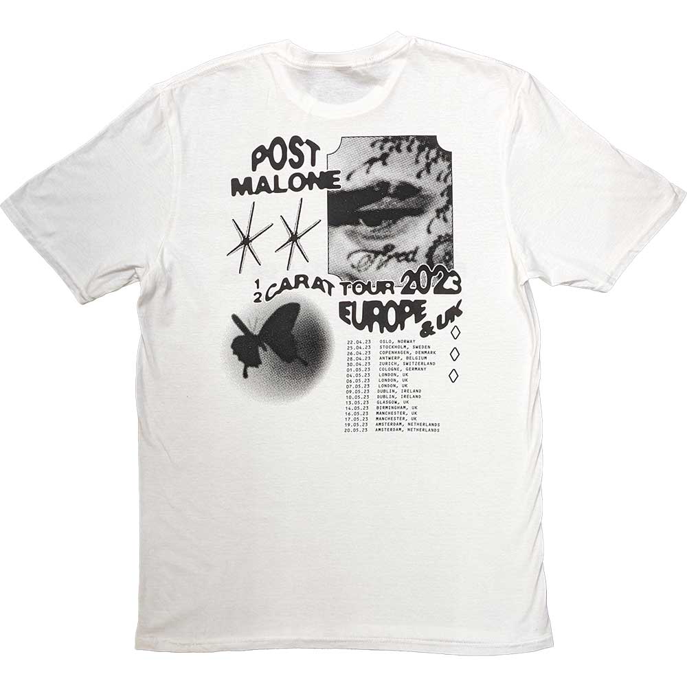 White - Back - Post Malone Unisex Adult Collage T-Shirt