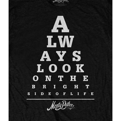 Black - Side - Monty Python Unisex Adult Bright Side Eye Test T-Shirt
