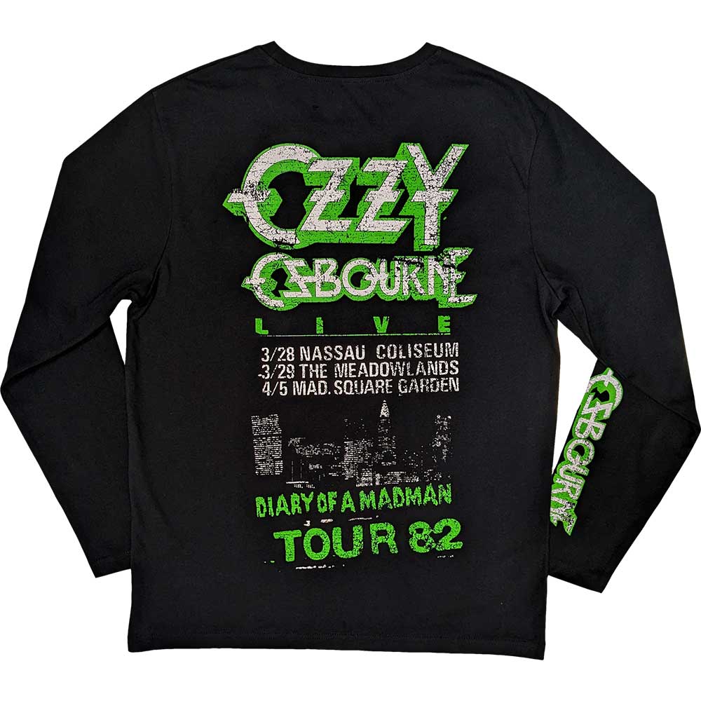 Black - Back - Ozzy Osbourne Unisex Adult Madman Loose Back Print Long-Sleeved T-Shirt