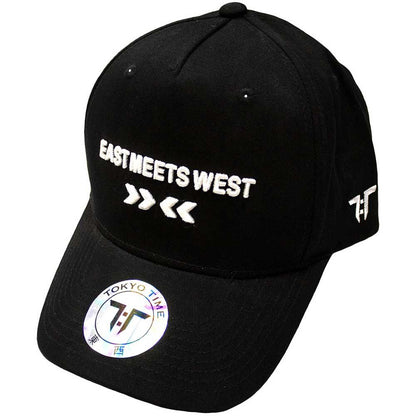 Black - Front - Tokyo Time Unisex Adult East Meets West Baseball Cap
