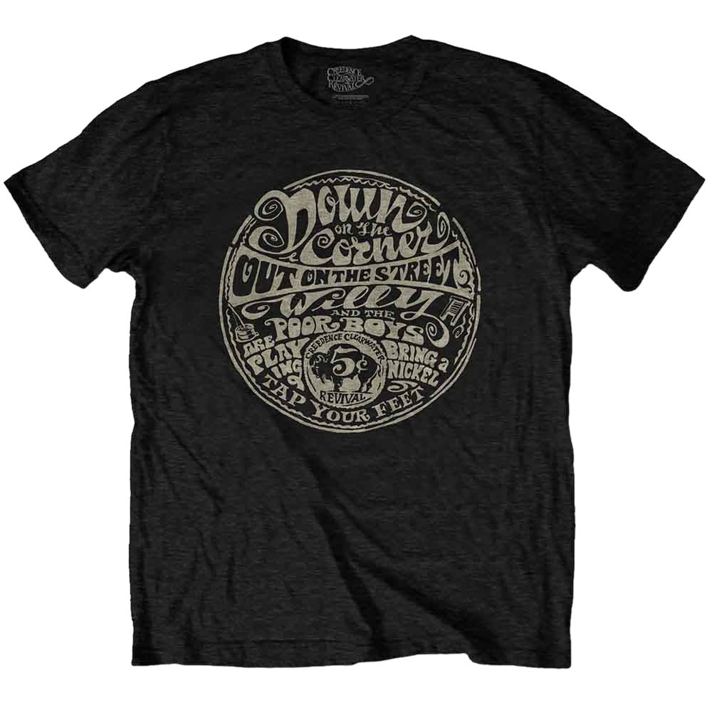 Black - Front - Creedence Clearwater Revival Unisex Adult Down On The Corner T-Shirt