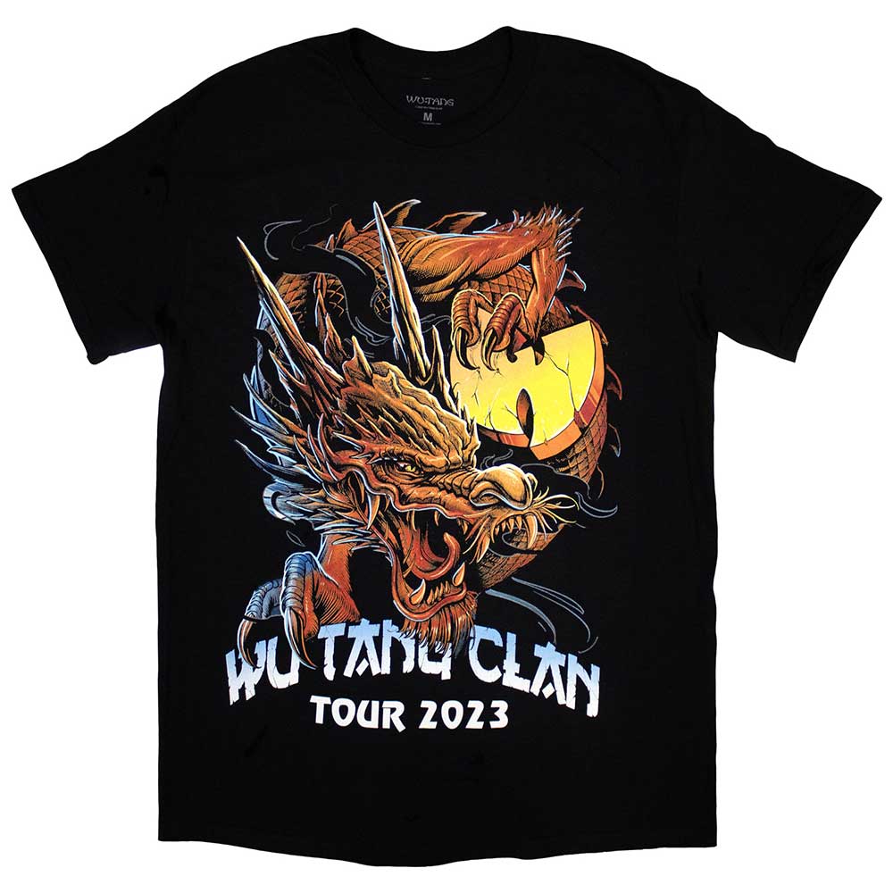 Black - Front - Wu-Tang Clan Unisex Adult Tour ´23 Dragon Back Print T-Shirt