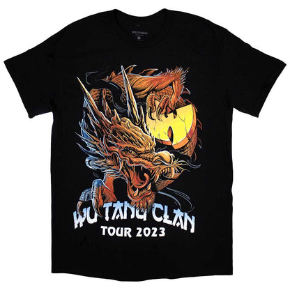 Black - Front - Wu-Tang Clan Unisex Adult Tour ´23 Dragon Back Print T-Shirt