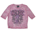 Pink - Front - AC-DC Womens-Ladies Plug Me In Mesh Short-Sleeved Crop Top