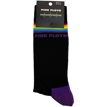 Black-Multicoloured - Back - Pink Floyd Unisex Adult Prism Stripes Socks