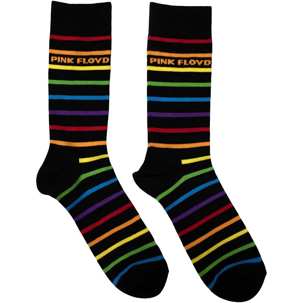 Black - Front - Pink Floyd Unisex Adult Wide Stripe Socks