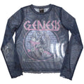 Navy Blue - Front - Genesis Womens-Ladies Bird Hand Mesh Long-Sleeved Crop Top
