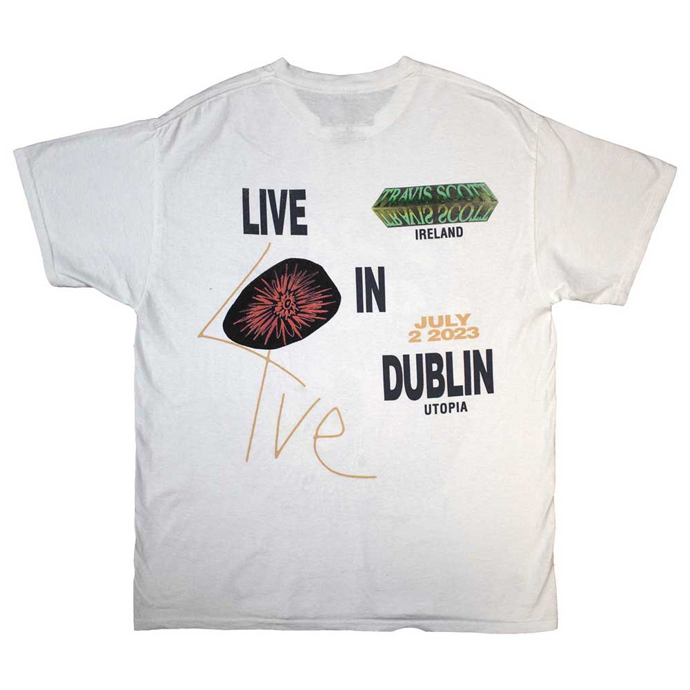 White - Back - Travis Scott Unisex Adult Summer Run 2023 Dublin Back Print T-Shirt