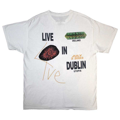 White - Back - Travis Scott Unisex Adult Summer Run 2023 Dublin Back Print T-Shirt