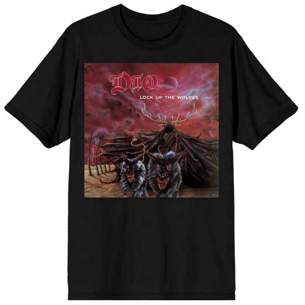 Black - Front - Dio Unisex Adult Lock Up The Wolves T-Shirt