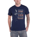 Navy Blue - Front - Johnny Cash Unisex Adult All Star Tour T-Shirt