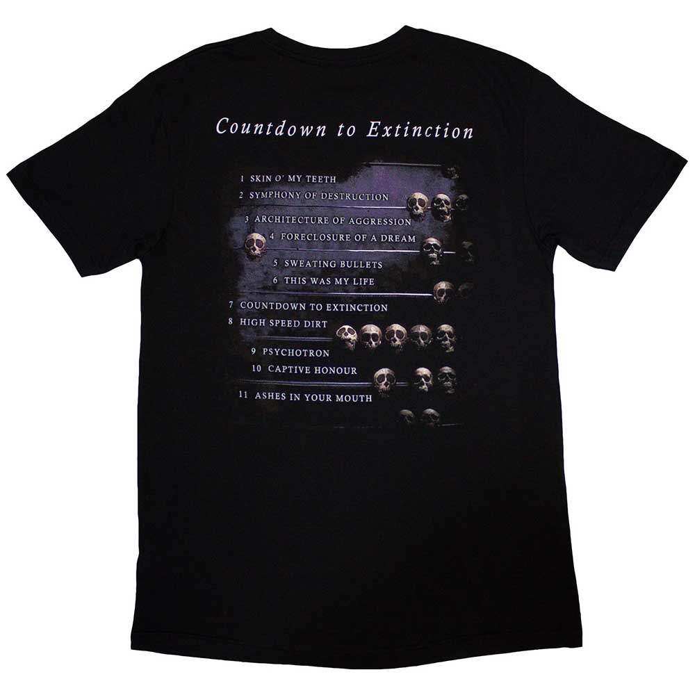 Black - Back - Megadeth Unisex Adult Countdown Back Print T-Shirt