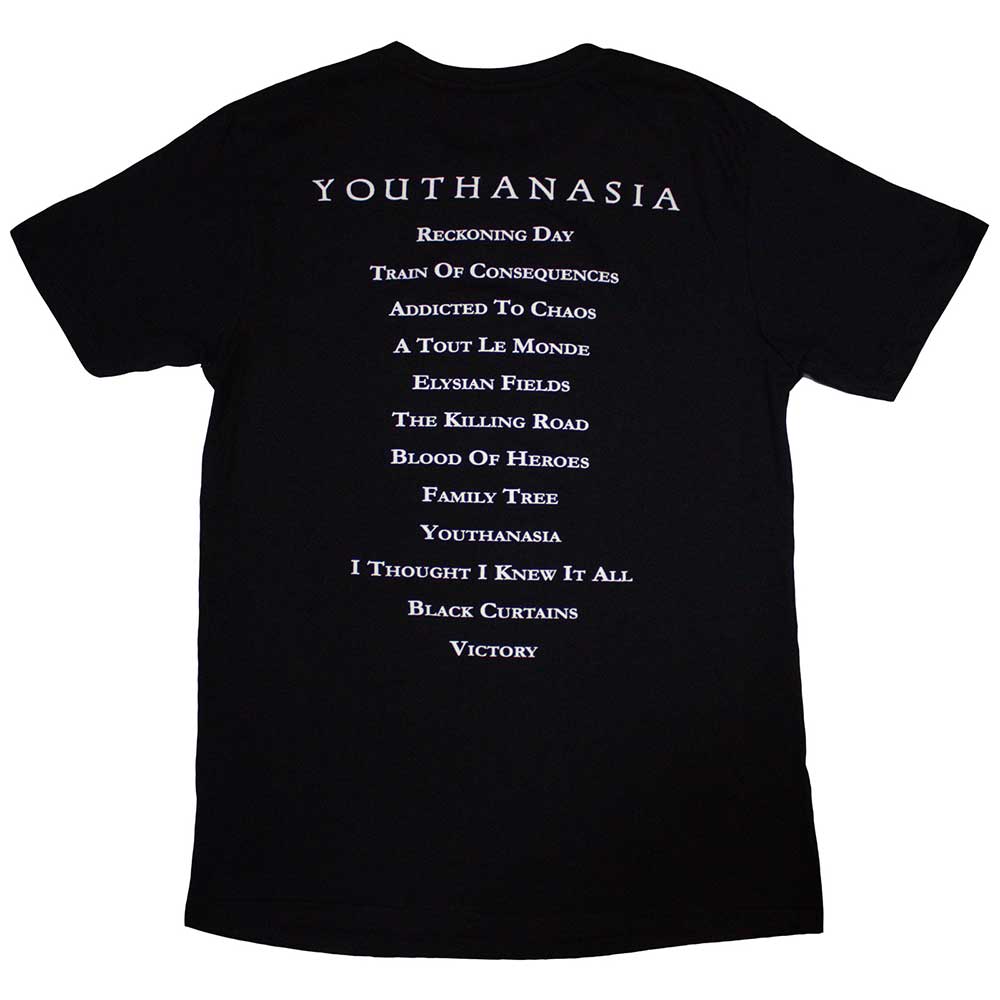 Black - Back - Megadeth Unisex Adult Youthanasia Track List T-Shirt