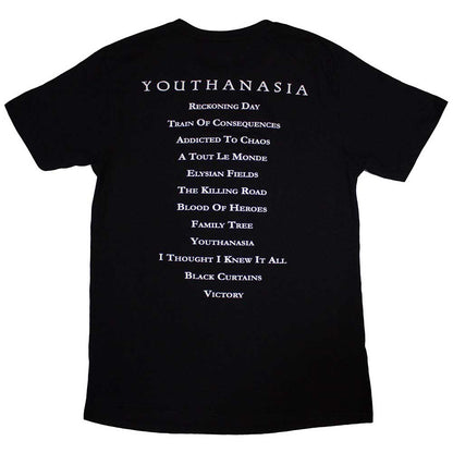 Black - Back - Megadeth Unisex Adult Youthanasia Track List T-Shirt