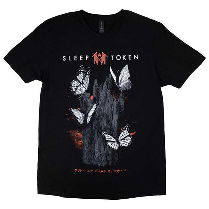 Black - Front - Sleep Token Unisex Adult Butterflies T-Shirt