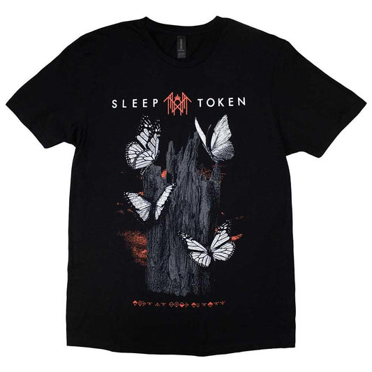 Black - Front - Sleep Token Unisex Adult Butterflies T-Shirt