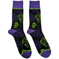 Black-Green-Purple - Front - Rob Zombie Unisex Adult Skull Face Socks