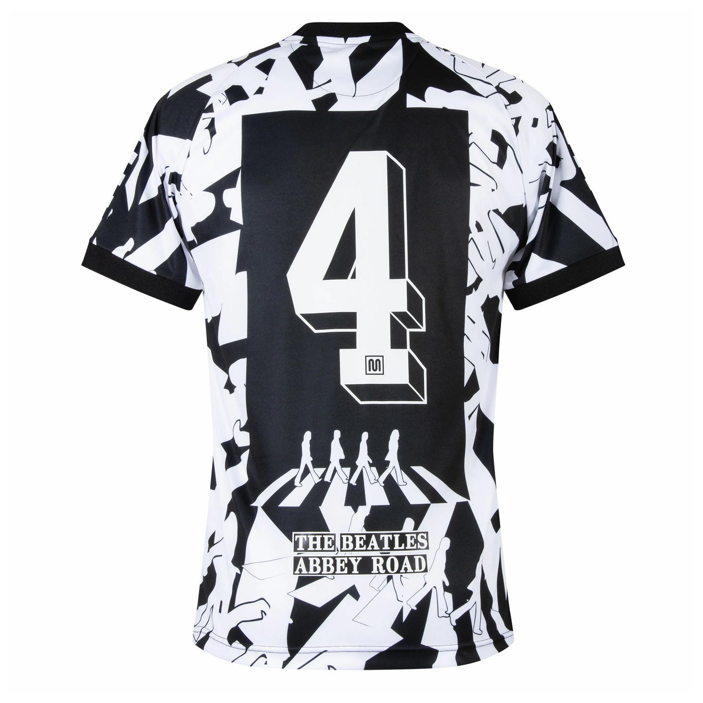 Black-White - Back - The Beatles Unisex Adult Meyba Abbey Road Crossing Jersey